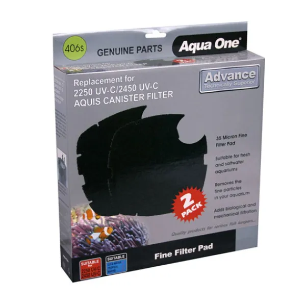 Aqua One Fine Filter Pad 2250UVC/2450UVC Advance & 2700UVC Nautilus 406s 2pk
