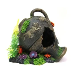 Aqua One Ornament Jar with Coral