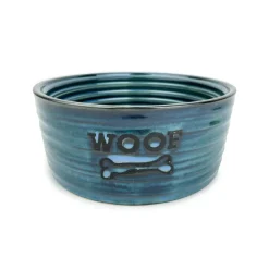 Barkley & Bella Ceramic Wolf Glazed Dog Bowl