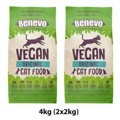 Benevo VEGAN Adult Original CAT Food 4kg (2 x 2kg) BULK BUY