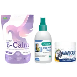 Bird Feather Plucking COMBO B-Calm Pellets 350g + Stop Pick Spray 125ml + Avian Calm 45g