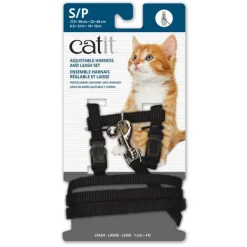 Catit Adjustable Harness & Leash Set Black