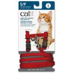 Catit Adjustable Harness & Leash Set Red