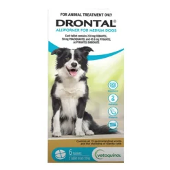 Drontal Allwormer Tablets For Medium Dogs 6 x 10kg Tablets
