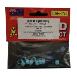 Elite Pet Plastic Bird Leg Rings Cockatiel Split Legbands 10pk