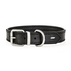Ezy Dog Oxford Leather Classic Collar Black