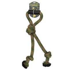Furkidz Ruff N Tuff Weave Rope Double Tug with Handle Camo 52cm