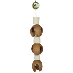 Green Parrot Bird Toy TRIPLE COCO HEAD