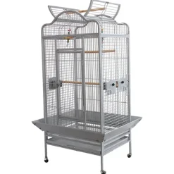 Green Parrot Large Bird Cage Scallop Open Top PC7255 HAMMERTONE BLACK/SILVER