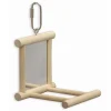 Kazoo Bird Wooden Mirror with Perch Large
