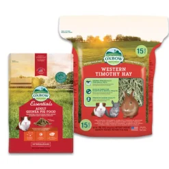 Oxbow Essentials Adult Guinea Pig Food 2.25kg + Western Timothy Hay 1.13kg COMBO