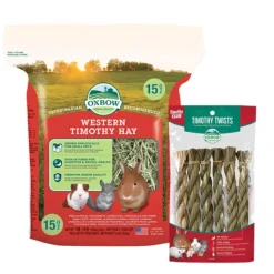 Oxbow Western Timothy Hay 425g + Timothy Twists 6 Count COMBO