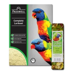 Passwell Complete Lorikeet Food 1kg + Avian Delights Lorikeet 75g COMBO