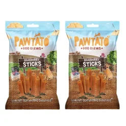 Pawtato Dog Chews Blueberry Sticks 120g x 2 BULK BUY