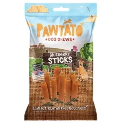 Pawtato Dog Chews Blueberry Sticks 120g