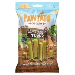 Pawtato Dog Chews Mint & Parsley Tubes 90g