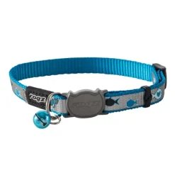 Rogz ReflectoCat Blue Fish Cat Collar