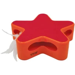 Scream Electronic Star Motion Feather Cat Toy Loud Pink & Orange 19x5cm