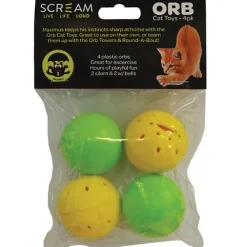Scream Orb Balls Cat Toy 4 Pack