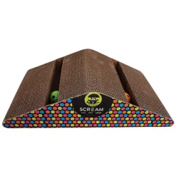 Scream Triangle Cardboard Cat Scratcher Multicolour 39.5x10cm