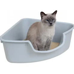 SmartCat Corner Litter Box Grey