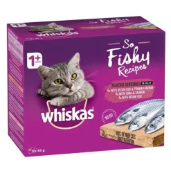 Whiskas Adult Pouches So Fishy Seafood Servings in Jelly 12 x 85g Box