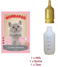 Wombaroo Cat Milk Replacer 215g with Bottle and Teat