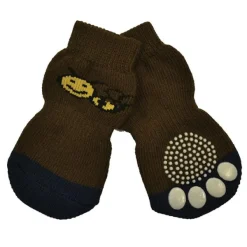 Zeez Non Slip Pet Socks Brown Bee